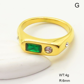 GER001031bhia-066  6-8#  Zircon & Czech Stones,Handmade Polished  Stainless Steel Ring