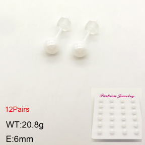 2E6000012bkab-244  Porcelain  Stainless Steel Earrings