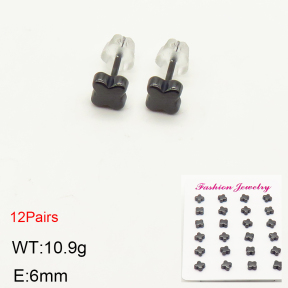 2E6000049bkab-244  Porcelain  Stainless Steel Earrings