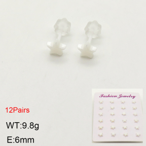 2E6000055bkab-244  Porcelain  Stainless Steel Earrings