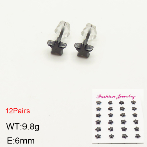 2E6000056bkab-244  Porcelain  Stainless Steel Earrings