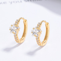 JE6897aijo-Y06  925 Silver Earrings  WT:1.7g  12.7*15.5mm