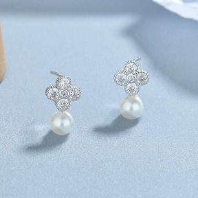 JE6908vhni-Y06  925 Silver Earrings  WT:1.6g  12.8*7.6mm