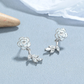 JE6930bihm-Y06  925 Silver Earrings  WT:1.7g  16.3*6.6mm