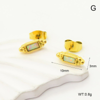 6E4004210bhji-G034  SS 316  Synthetic Opal ,Handmade Polished  Stainless Steel Earrings