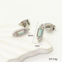 6E4004211bhhi-G034  SS 316  Synthetic Opal ,Handmade Polished  Stainless Steel Earrings