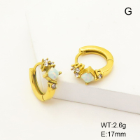 6E4003980ahpv-106D  SS 316  Czech Stones & Synthetic Opal ,Handmade Polished  Stainless Steel Earrings