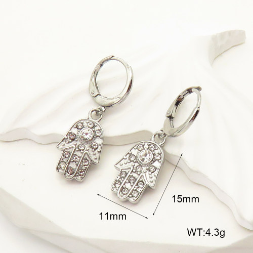 6E4004059bhbo-G034  Stainless Steel Earrings  316 SS Czech Stones,Handmade Polished