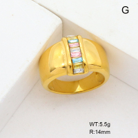 GER000908bhia-066  6-8#  Zircon,Handmade Polished  Stainless Steel Ring