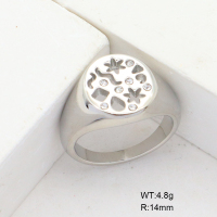 GER000915vhha-066  6-8#  Czech Stones,Handmade Polished  Stainless Steel Ring