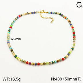 2N4002852aima-684  Natural stone   Stainless Steel Necklace