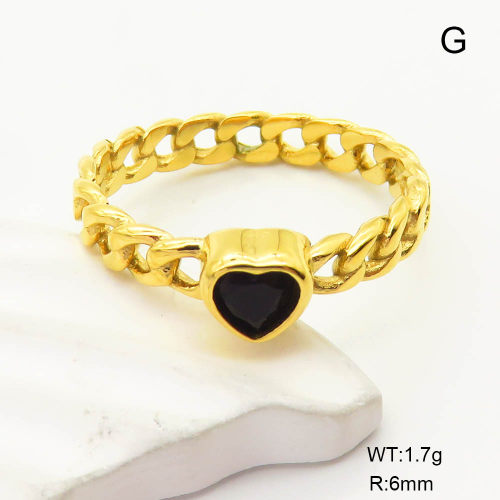 GER001050vhha-066  6-8#  Zircon,Handmade Polished  Stainless Steel Ring