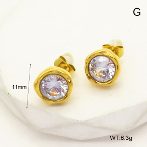 GEE001911bhva-066  Zircon,Handmade Polished  Stainless Steel Earrings