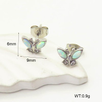 6E4004263vhlo-G034  SS 316  Czech Stones & Synthetic Opal ,Handmade Polished  Stainless Steel Earrings