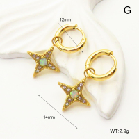 6E4004268vhno-G034  SS 316  Czech Stones & Synthetic Opal ,Handmade Polished  Stainless Steel Earrings