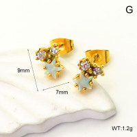 6E4004316vhov-700  SS 316  Czech Stones & Synthetic Opal ,Handmade Polished  Stainless Steel Earrings