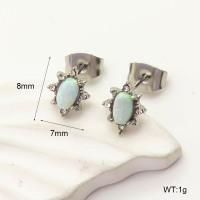 6E4004337vhkb-700  SS 316  Czech Stones & Synthetic Opal ,Handmade Polished  Stainless Steel Earrings