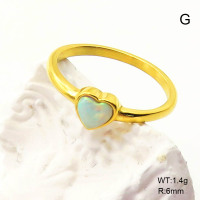 6R4001008ahlv-106D  6-8#  SS 316  Synthetic Opal ,Handmade Polished  Stainless Steel Ring