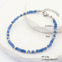 6B4002973vhha-908  Dark Blue Jade  Stainless Steel Bracelet