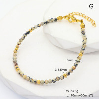 6B4002980vhha-908  Spotted Stone  Stainless Steel Bracelet