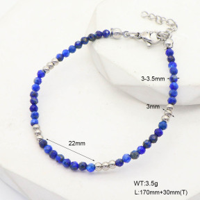 6B4002983bhva-908  Lapis Lazuli  Stainless Steel Bracelet