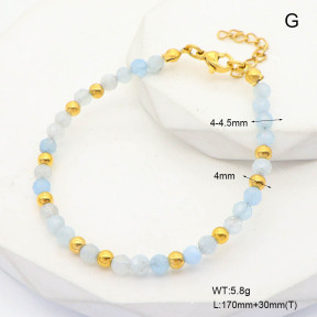 6B4002986ahjb-908  Aquamarine  Stainless Steel Bracelet