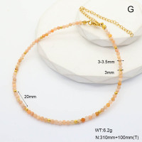 6N4004276aivb-908  Sunstone  Stainless Steel Necklace