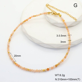 6N4004276aivb-908  Sunstone  Stainless Steel Necklace