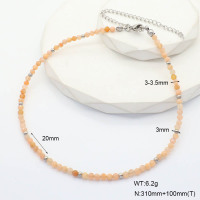 6N4004277ahpv-908  Sunstone  Stainless Steel Necklace