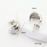 GEE002015vbpb-066  Handmade Polished  Stainless Steel Earrings