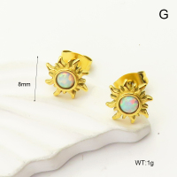 6E4004186vhkb-106D  316 SS Synthetic Opal ,Handmade Polished  Stainless Steel Earrings