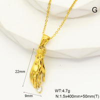 GEN001369bhia-066  Zircon,Handmade Polished  Stainless Steel Necklace