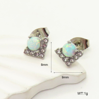 6E4004213bhhi-G034  SS 316  Czech Stones & Synthetic Opal ,Handmade Polished  Stainless Steel Earrings