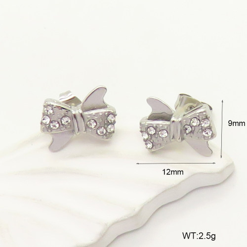 6E4004203bbom-G034  316 SS Czech Stones,Handmade Polished  Stainless Steel Earrings