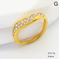 GER001065bhia-066  6-8#  Czech Stones,Handmade Polished  Stainless Steel Ring