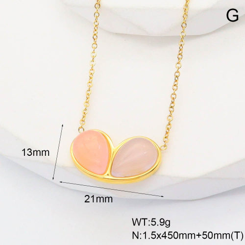 GEN001471bhia-066  Rose Quartz,Handmade Polished  Stainless Steel Necklace