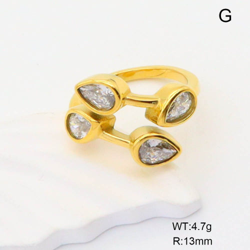 GER001077bhia-066  Zircon,Handmade Polished  Stainless Steel Ring