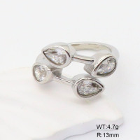 GER001078vhha-066  Zircon,Handmade Polished  Stainless Steel Ring