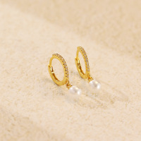 JE6943aiio-Y05  925 Silver Earrings  WT:1.2g  Inner:8.5mm
Pearl:5mm  YHE0653