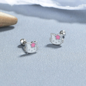 JE7021vhkm-Y06  925 Silver Earrings  WT:0.8g  5*6.5mm  A-12-10