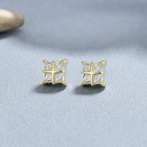 JE7043vhmo-Y06  925 Silver Earrings  WT:1.5g  6.6*6.4mm  A-26-1