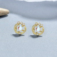 JE7053vhpo-Y06  925 Silver Earrings  WT:1.35g  9.4*8.8mm  A-09-14