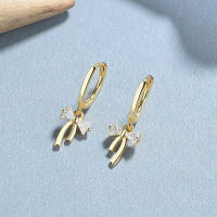 JE7055aiio-Y06  925 Silver Earrings  WT:1.55g  21*7.4mm  A-46-11