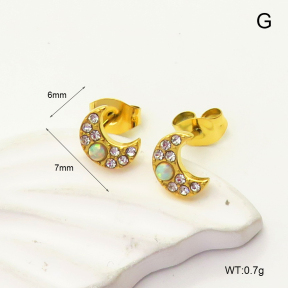 6E4004282vhmv-G034  316 SS Czech Stones & Synthetic Opal ,Handmade Polished  Stainless Steel Earrings