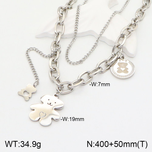 TN2000505vhha-214  SS Bear Necklaces