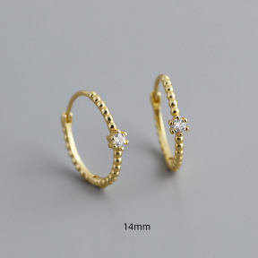 JE7078biho-Y10  925 Silver Earrings  WT:1.56g  14mm