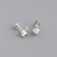 JE7091vhnv-Y10  925 Silver Earrings  7.5*5.3mm