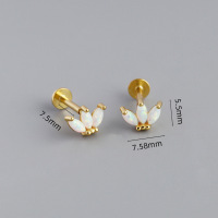 JE7092ailo-Y10  925 Silver Earrings  5.5*7.58mm