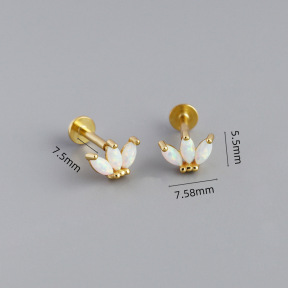 JE7092ailo-Y10  925 Silver Earrings  5.5*7.58mm