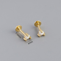 JE7094vhmv-Y10  925 Silver Earrings  4mm